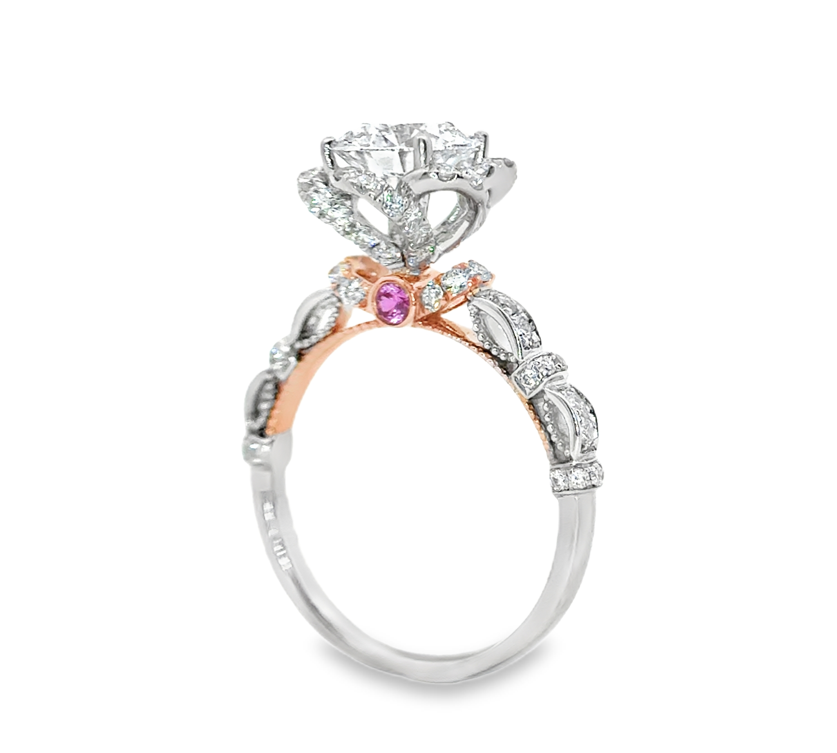 Elegant Floral Halo Diamond Ring [Setting Only] - LGB407