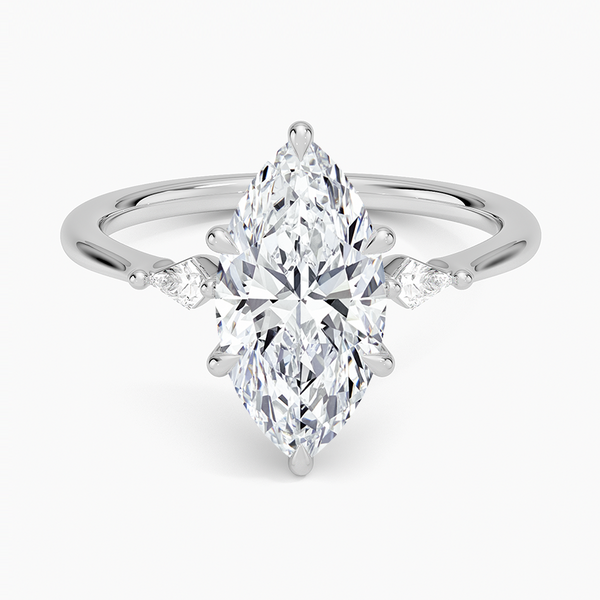 Petite Cometa Three Stone Diamond Engagement Ring  [Setting Only] - EC117M
