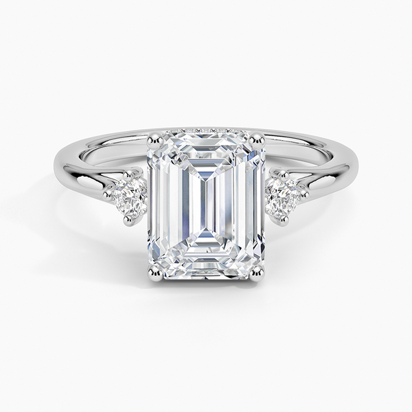 Floating Three Stone Diamond Engagement Ring  [Setting Only] - EC124E