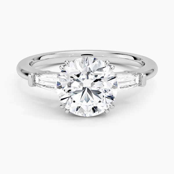 Symphony Double Prong Three Stone Diamond Engagement Ring  [Setting Only] - EC122