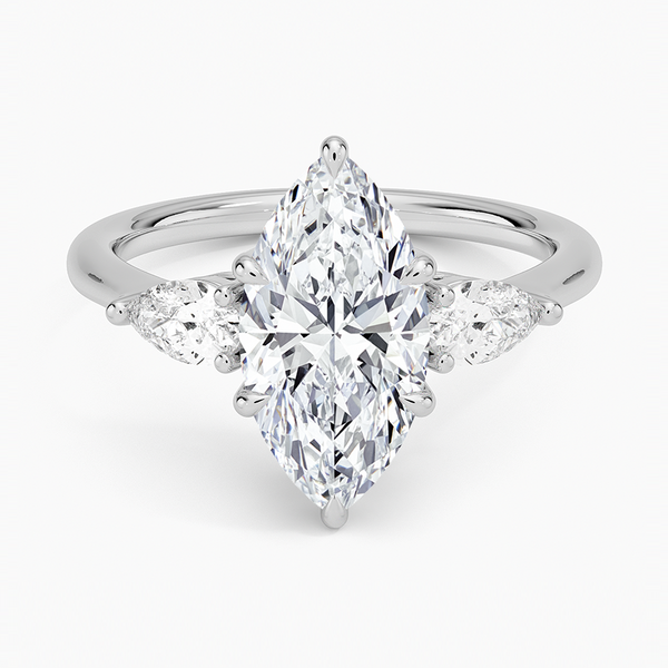 Opera Three Stone Diamond Engagement Ring  [Setting Only] - EC120M