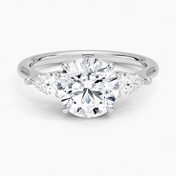 Opera Three Stone Diamond Engagement Ring  [Setting Only] - EC120