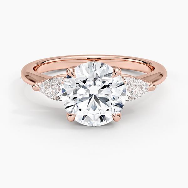 Fleur Three Stone Diamond Engagement Ring [Setting Only] - EC126