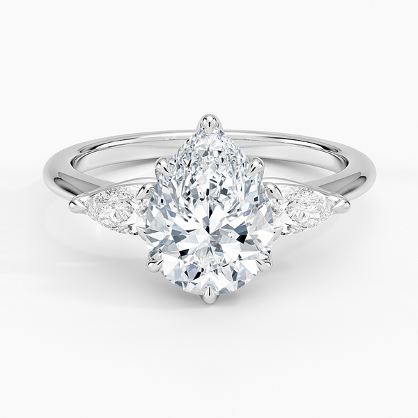 Fleur Three Stone Diamond Engagement Ring [Setting Only] - EC126P