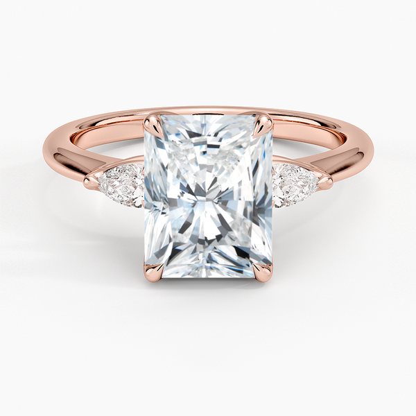 Petite Fleur Three Stone Diamond Engagement Ring [Setting Only] - EC127R