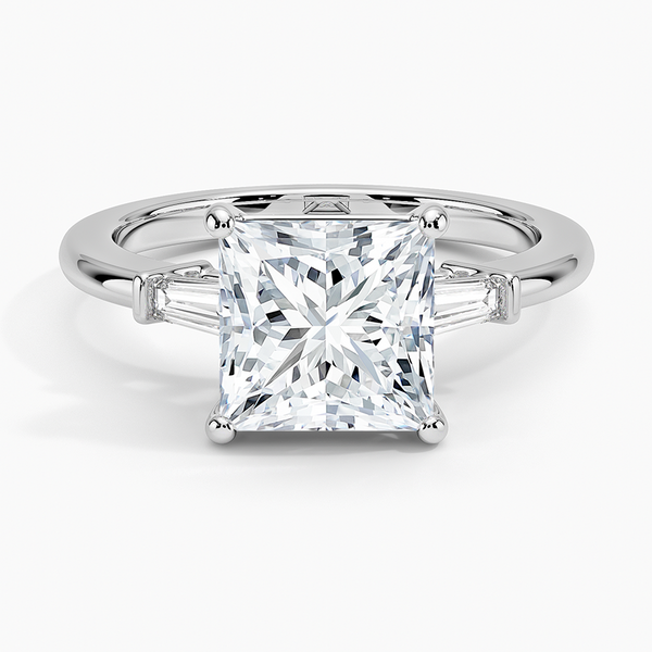 Tapered Baguette Three Stone Diamond Engagement Ring  [Setting Only] - EC118P