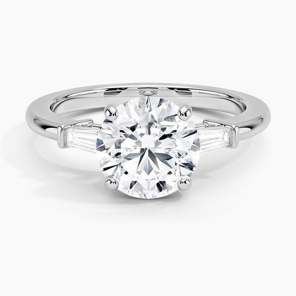 Tapered Baguette Three Stone Diamond Engagement Ring  [Setting Only] - EC118