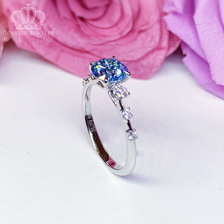 Side Stone Engagement Ring [Setting Only] - LGV001 - Roselle Jewelry