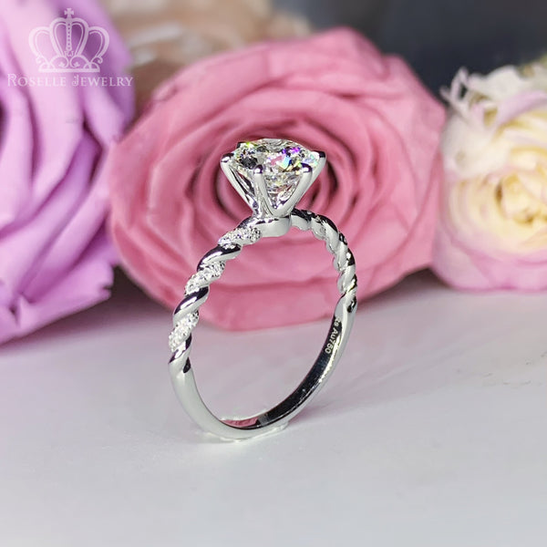 Twist Side Stone Diamond Engagement Ring  [Setting Only] - LGT004