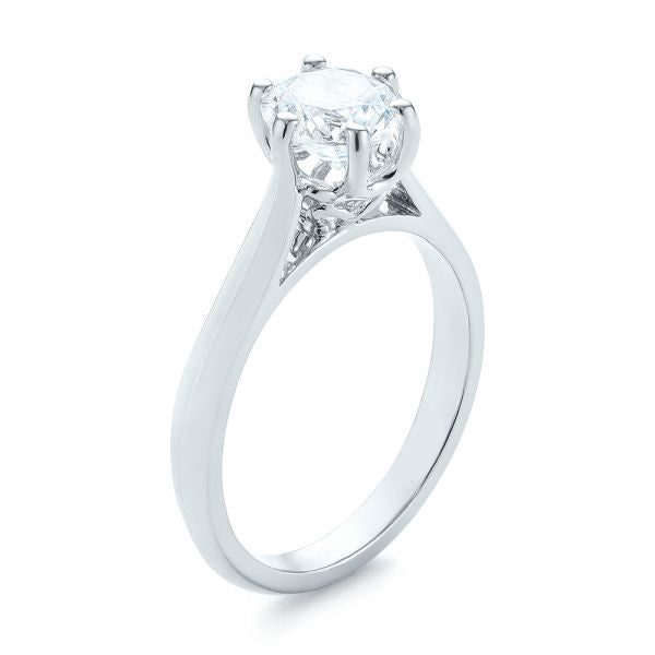 Six Prong Solitaire Diamond Engagement Ring [Setting Only] - EC043 With 1.08-Carat Round Shape Lab Diamond