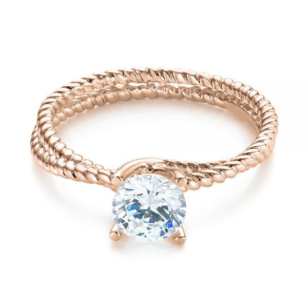 Braided Women's Solitaire Engagement Ring [Setting Only] - EC069 - Roselle Jewelry
