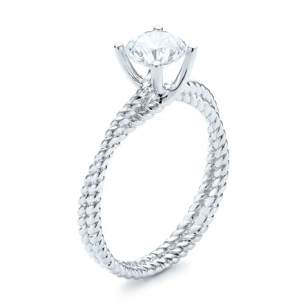 Braided Women's Solitaire Engagement Ring [Setting Only] - EC069 - Roselle Jewelry