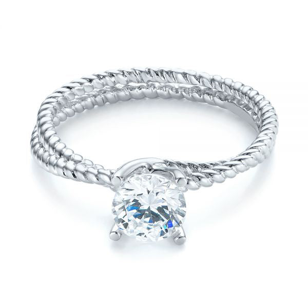 Braided Women's Solitaire Engagement Ring [Setting Only] - EC069 - Roselle Jewelry
