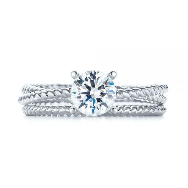Braided Women's Solitaire Engagement Ring [Setting Only] - EC069 - Roselle Jewelry