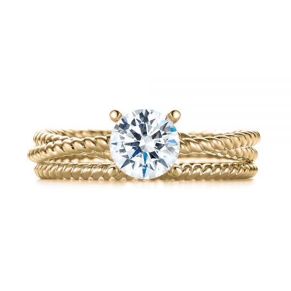 Braided Women's Solitaire Engagement Ring [Setting Only] - EC069 - Roselle Jewelry