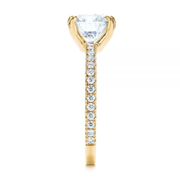 Classic Double Claw Prong Side Stone Diamond Engagement Ring [Setting Only] - EC048 - Roselle Jewelry