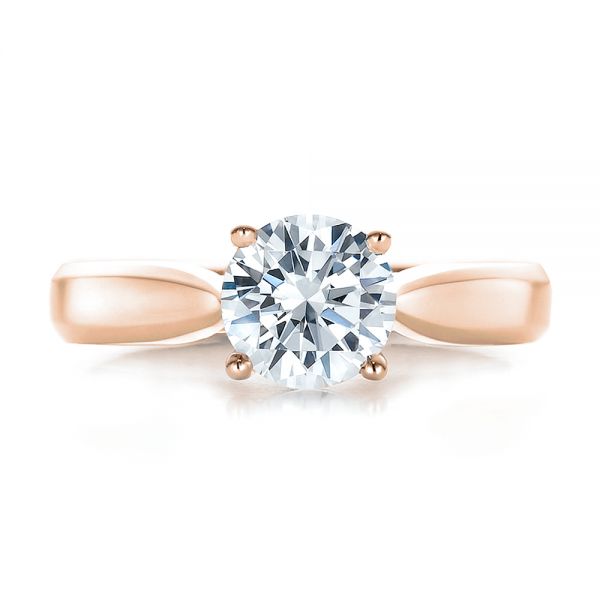 Contemporary Solitaire Engagement Ring [Setting Only] - EC086 - Roselle Jewelry