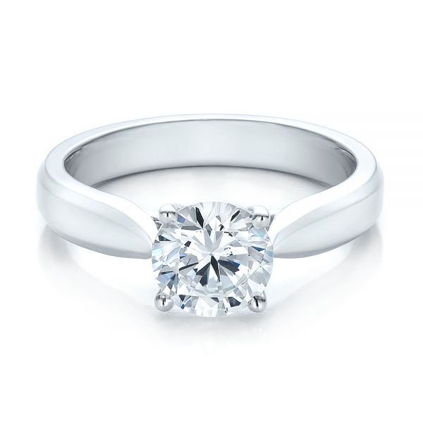 Contemporary Solitaire Engagement Ring [Setting Only] - EC086 - Roselle Jewelry