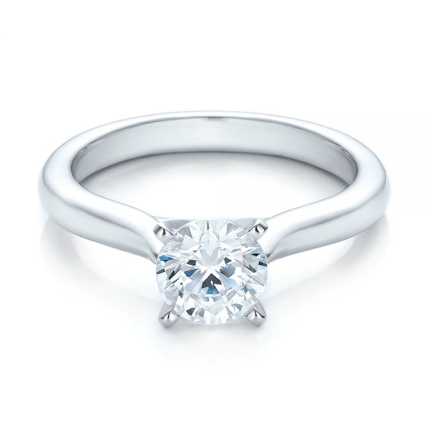 Contemporary Solitaire Engagement Ring [Setting Only] - EC083 - Roselle Jewelry