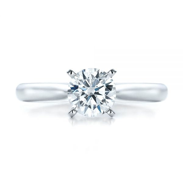 Contemporary Solitaire Engagement Ring [Setting Only] - EC083 - Roselle Jewelry