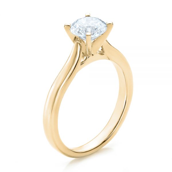 Contemporary Solitaire Engagement Ring [Setting Only] - EC083 - Roselle Jewelry