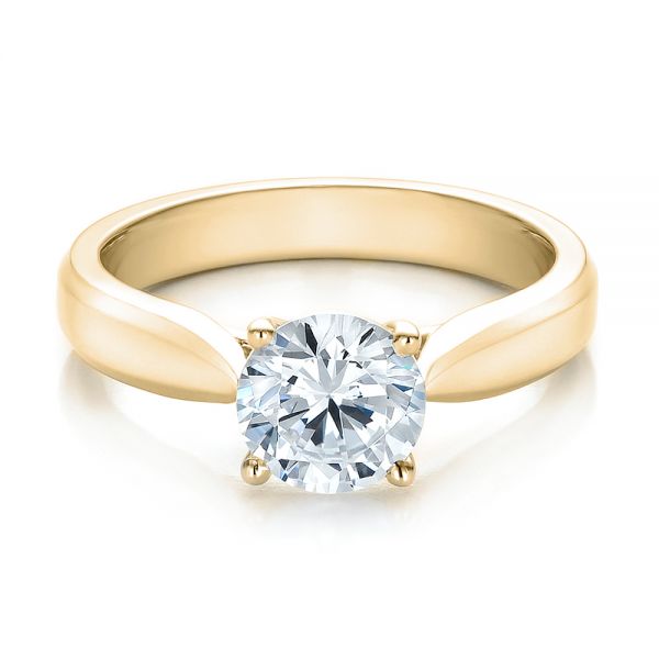 Contemporary Solitaire Engagement Ring [Setting Only] - EC086 - Roselle Jewelry