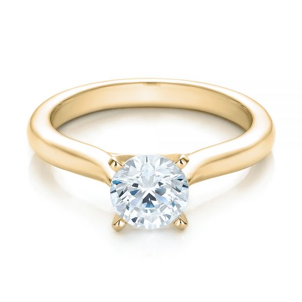Contemporary Solitaire Engagement Ring [Setting Only] - EC083 - Roselle Jewelry