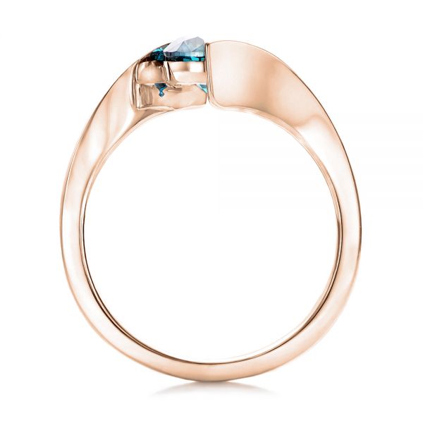 Custom Blue Diamond Solitaire Engagement Ring [Setting Only] - EC092 - Roselle Jewelry