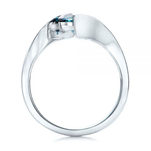 Custom Blue Diamond Solitaire Engagement Ring [Setting Only] - EC092 - Roselle Jewelry