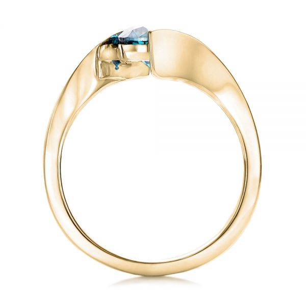 Custom Blue Diamond Solitaire Engagement Ring [Setting Only] - EC092 - Roselle Jewelry