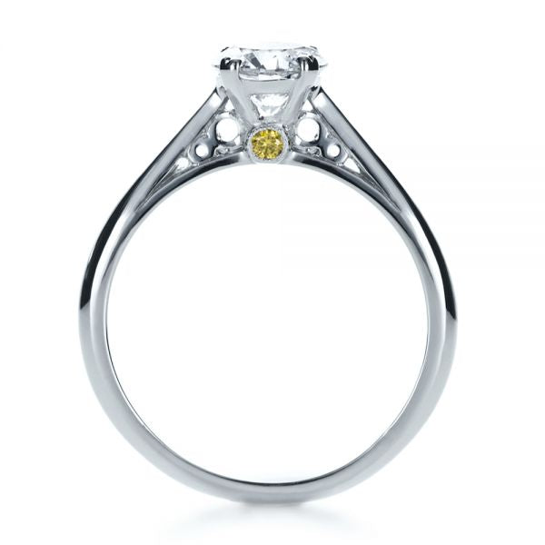 Custom Diamond Side Stone Engagement Ring [Setting Only] - EC072 - Roselle Jewelry