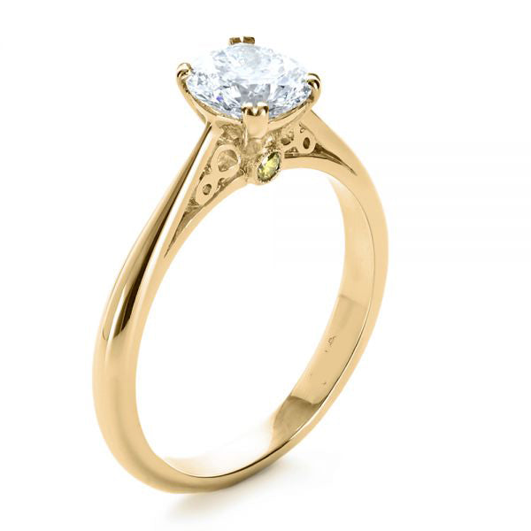 Custom Diamond Side Stone Engagement Ring [Setting Only] - EC072 - Roselle Jewelry