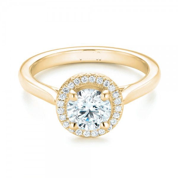 Custom Diamond Halo Engagement Ring [Setting Only] - EC089 - Roselle Jewelry
