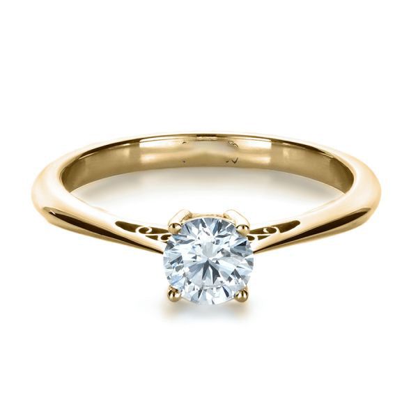 Custom Diamond And Filigree Engagement Ring [Setting Only] - EC074 - Roselle Jewelry