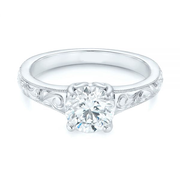 Vintage Solitaire Diamond Engagement Ring [Setting Only] - EC063 - Roselle Jewelry