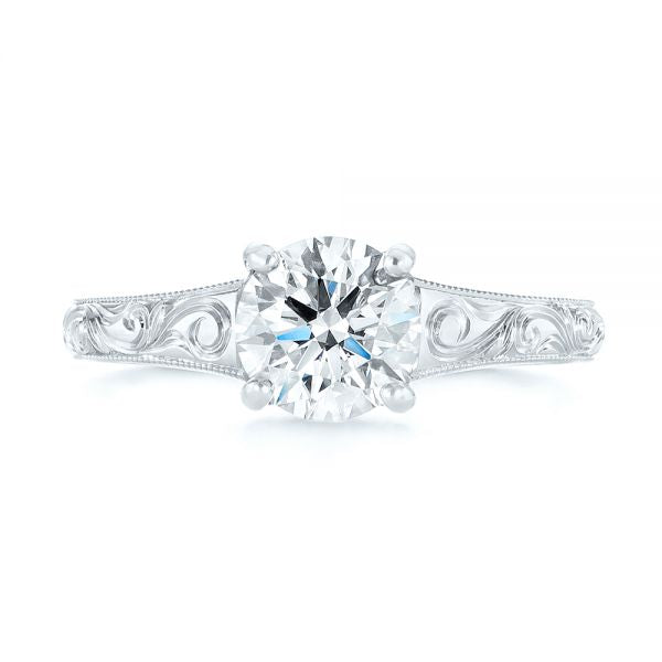Vintage Solitaire Diamond Engagement Ring [Setting Only] - EC063 - Roselle Jewelry