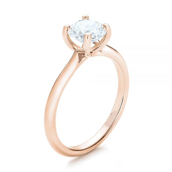 Custom Solitaire Engagement Ring With Tapered Shank [Setting Only] - EC091 - Roselle Jewelry