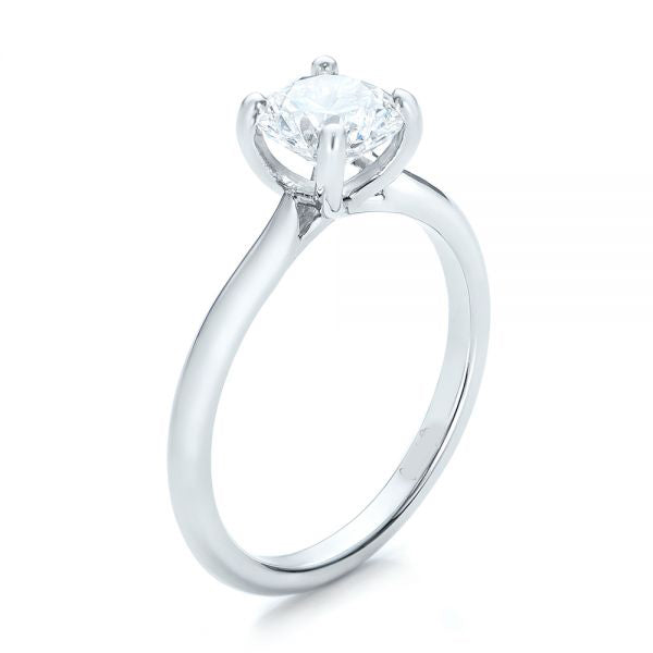 Custom Solitaire Engagement Ring With Tapered Shank [Setting Only] - EC091 - Roselle Jewelry