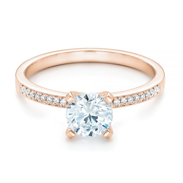 Side Stone Diamond Engagement Ring [Setting Only] - EC090 - Roselle Jewelry