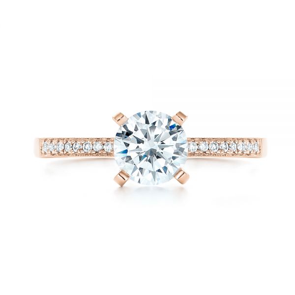 Side Stone Diamond Engagement Ring [Setting Only] - EC090 - Roselle Jewelry