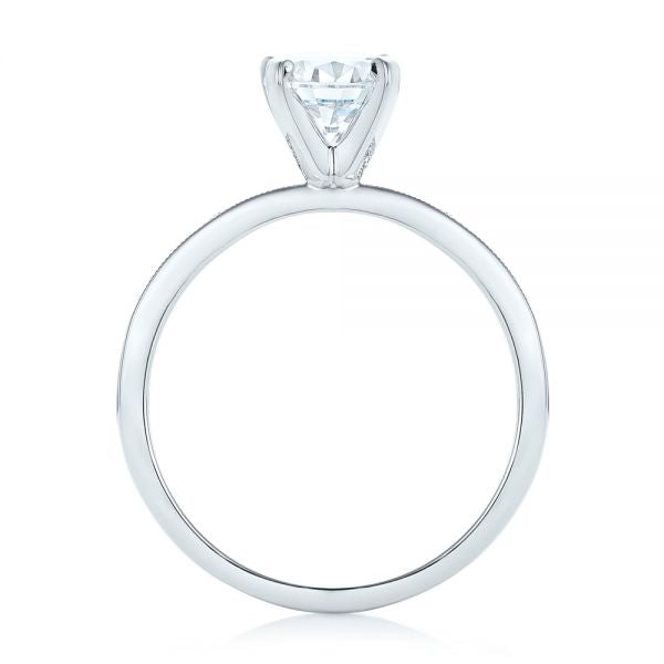 Side Stone Diamond Engagement Ring [Setting Only] - EC090 - Roselle Jewelry