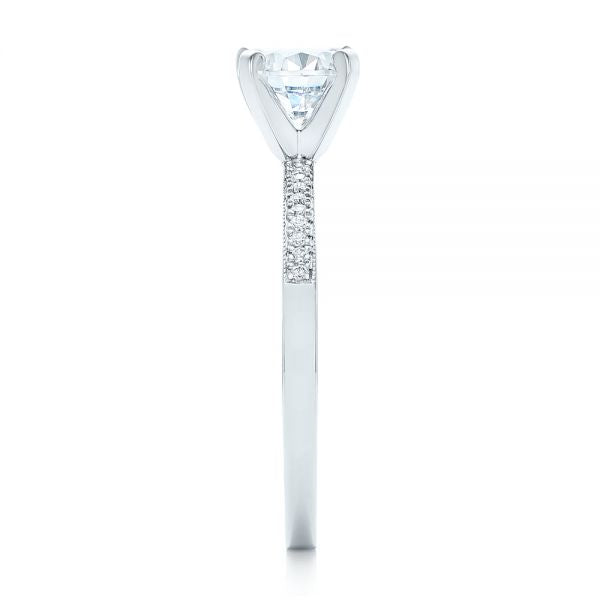 Side Stone Diamond Engagement Ring [Setting Only] - EC090 - Roselle Jewelry