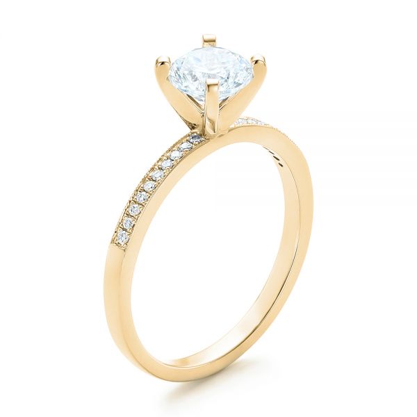 Side Stone Diamond Engagement Ring [Setting Only] - EC090 - Roselle Jewelry