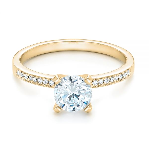 Side Stone Diamond Engagement Ring [Setting Only] - EC090 - Roselle Jewelry