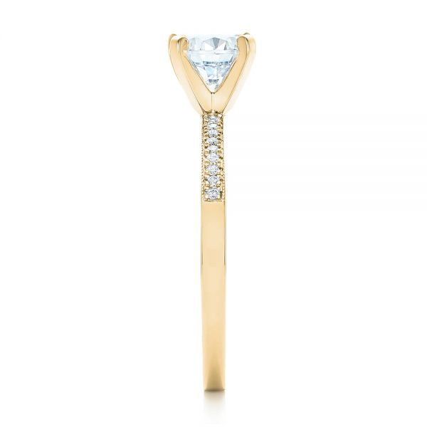 Side Stone Diamond Engagement Ring [Setting Only] - EC090 - Roselle Jewelry