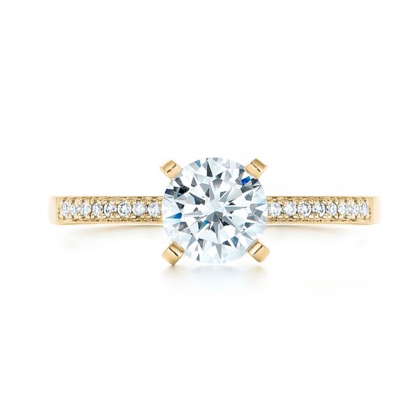 Side Stone Diamond Engagement Ring [Setting Only] - EC090 - Roselle Jewelry