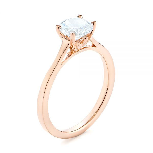 Four Prong Floral Solitaire Diamond Engagement Ring [Setting Only] - EC032 - Roselle Jewelry