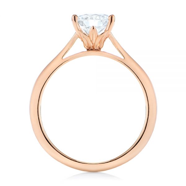 Four Prong Floral Solitaire Diamond Engagement Ring [Setting Only] - EC032 - Roselle Jewelry