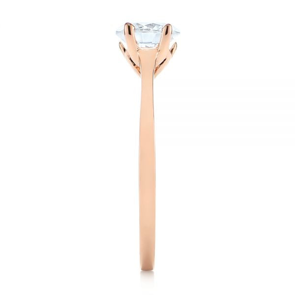 Four Prong Floral Solitaire Diamond Engagement Ring [Setting Only] - EC032 - Roselle Jewelry