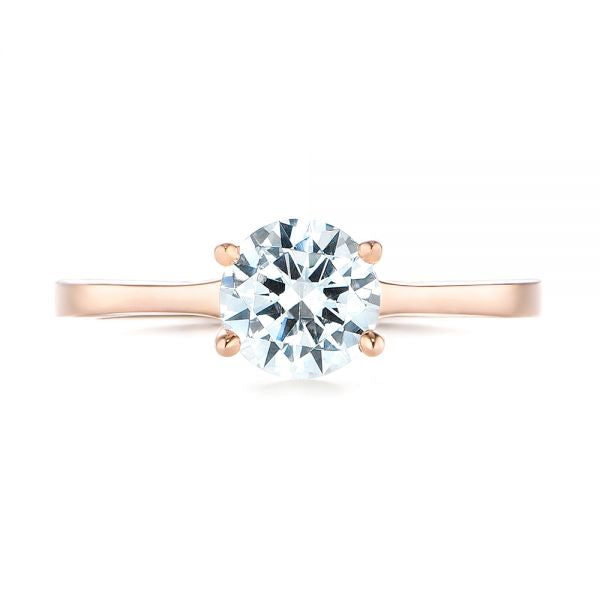 Four Prong Floral Solitaire Diamond Engagement Ring [Setting Only] - EC032 - Roselle Jewelry